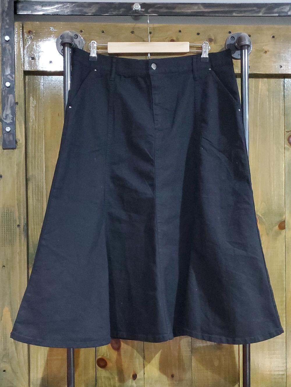 Southern Lady Black A-Line Skirt Stretch, Casual Or Dressy, Wardrobe Capsule